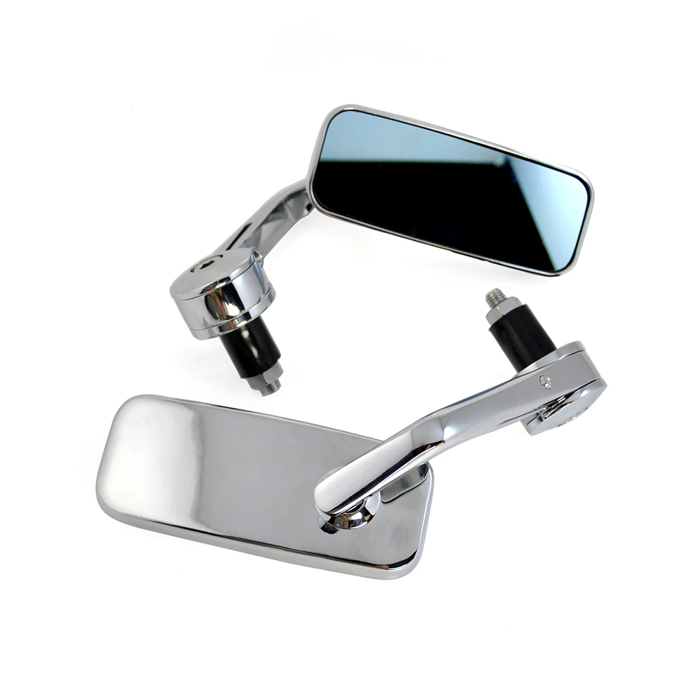 BJMOTO Chrome Universal Motorcycle Rearview Side Mirror Handlebar End For Suzuki Kawasaki Yamaha