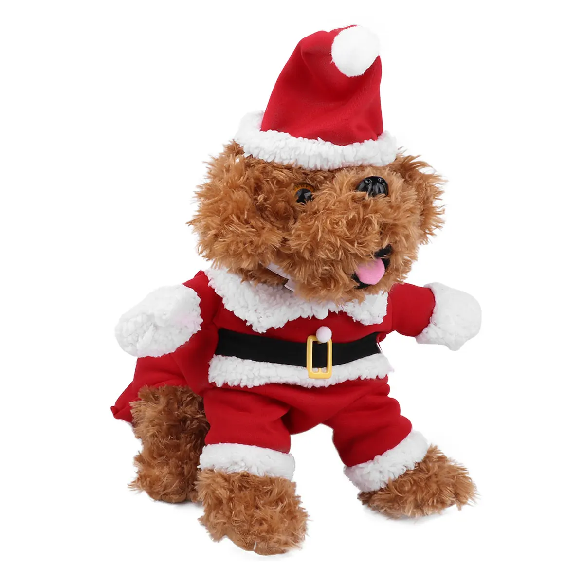 Pet Dog Christmas Santa Claus Costume with Hat Outfits Apparel Gifts