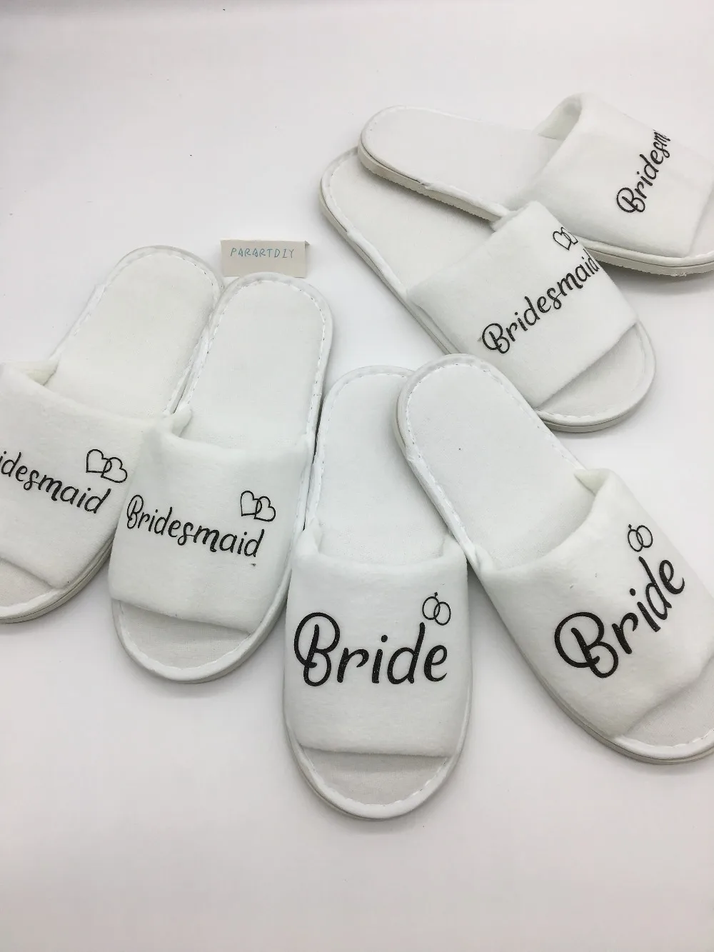 

personalize wedding bridesmaid bride groom spa soft open toe slippers flower girl Bachelorette party favors gifts