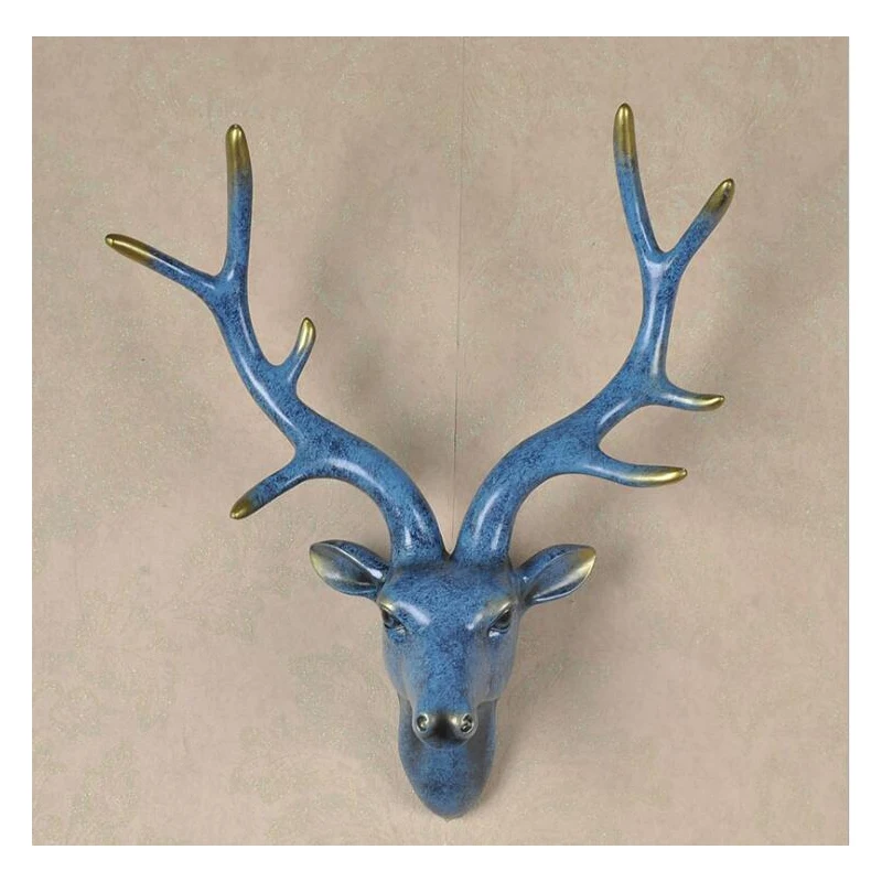 Resin Wall Hanging Sculpture Deer Head Ornaments Statue Murals Home Decorations Resin Artware Handiwork Creative Decorative