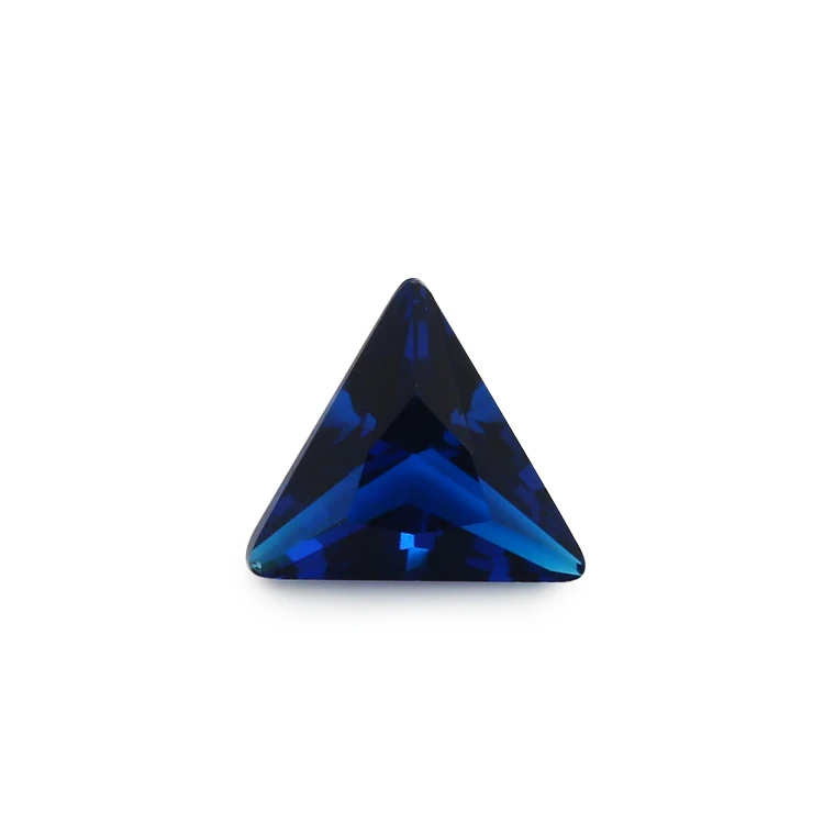 

100pcs 3x3~10x10mm Triangle Shape Loose Stone Dark Blue Color Glass Synthetic Gems For Jewelry DIY Stone