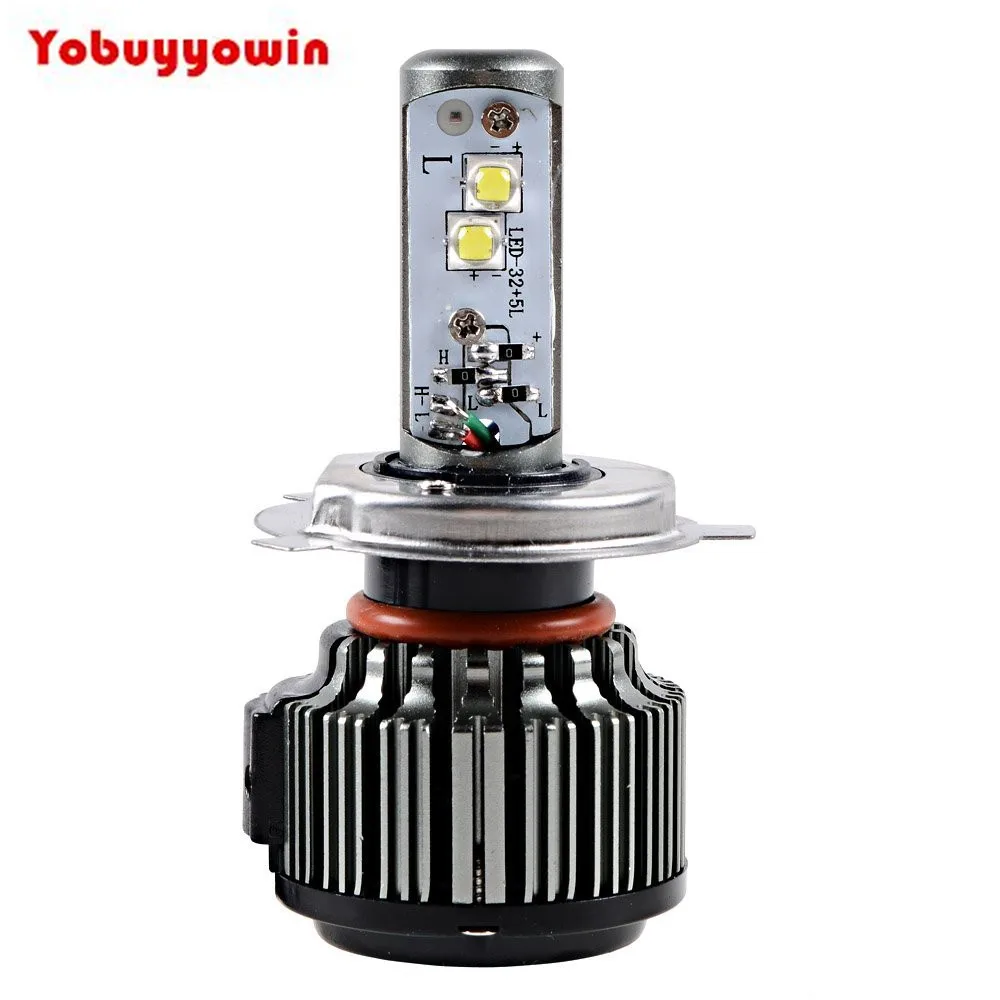 40W 3600LM 6000K White H4 9003 HB2 CREE Chips LED High Low Headlight Bulb Built-in Cooling Fan + Driver Wiring Harness