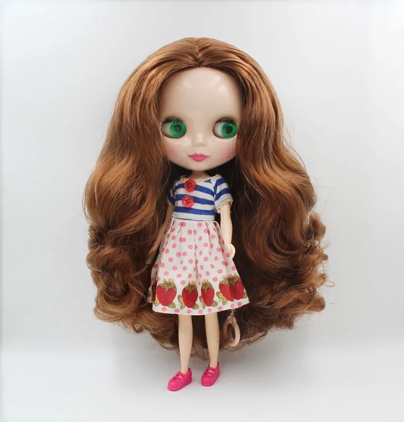 

Blygirl,Blyth doll,Brown curly hair, normal body, 7 joints, 1/6 doll, 30cm, suitable for changing makeup, can change body