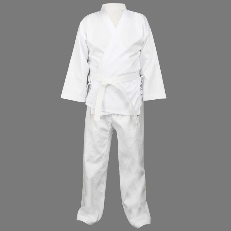 Uniforme de karate de calidad para niños y adultos, traje de Taekwondo WTF, kick boxing MMA, ropa de entrenamiento de artes marciales, 55% algodón