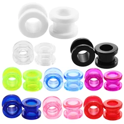 PAIR Acrylic Ear Stretchers Plugs Tunnels Piercing Colorful Hollow Screw Fit Ear Gauges Piercing Ear Flesh Expander Body Jewelry