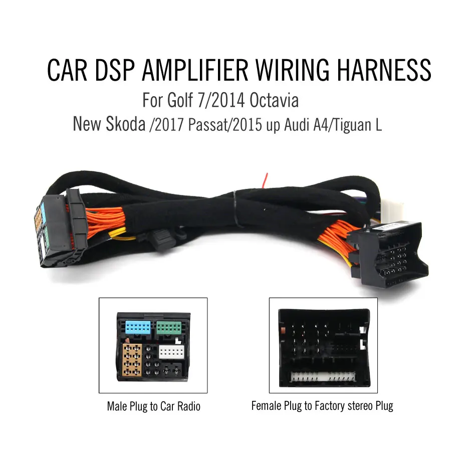 Car DSP Amplifier wiring harness for New Skoda /2017 Passat/2015 up Audi A4/Tiguan L/Golf 7/2014 Octavia