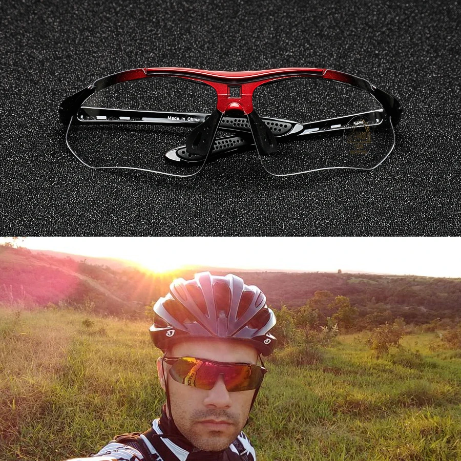 COMAXSUN Professional Polarized Cycling Glasses Bike Goggles Outdoor Sports Bicycle Sunglasses UV 400 With 5 Lens TR90 2 Style