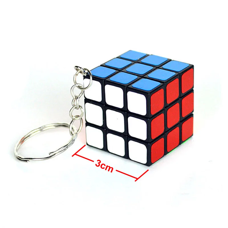 Mini clé de poche portable Magic Cube, autocollant en PVC, jouets de puzzle, décoration de clé, enfants et adultes, 3*3*3