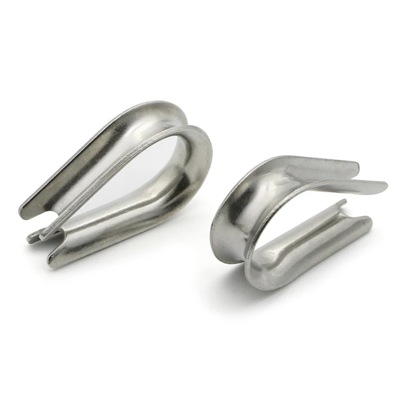 Anneau de protection de câble métallique en acier inoxydable 304, attaches de gréement, cosses de ligne d'injecteur, pince à anneau en argent, boucle de fil de treuil, 10 pièces