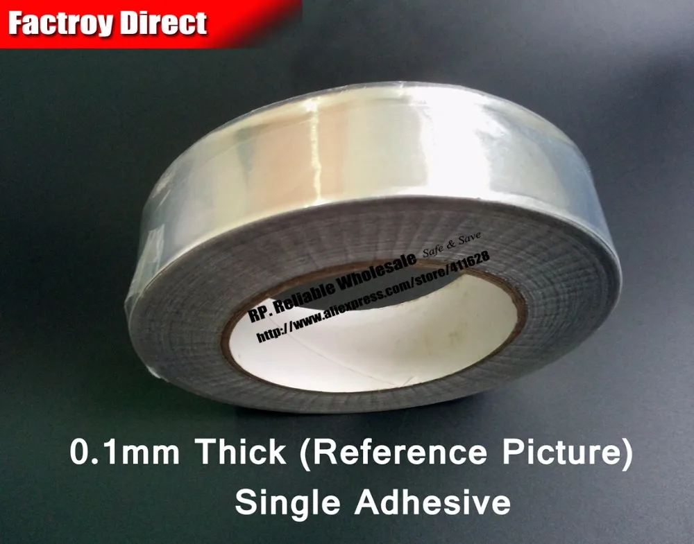 0.1mm thickness 75mm Single Side Hot Resist Aluminum Foil Sticky Tape fit for Kitchen, Refrigerator, Pipe Wrap, Fix