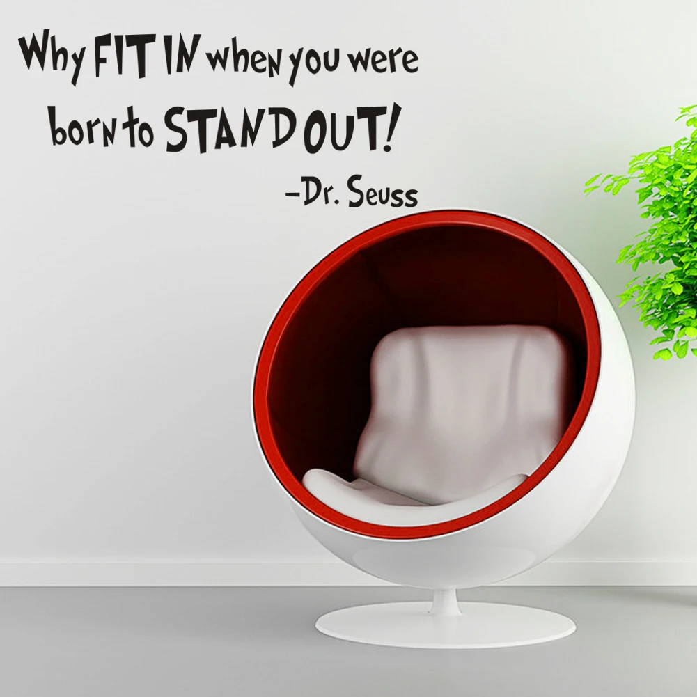 why fit in when you were born to stand out Living Room bedroom Vinyl Wall Decal Lettering Art Words DIY Wall Sticker Home Decor