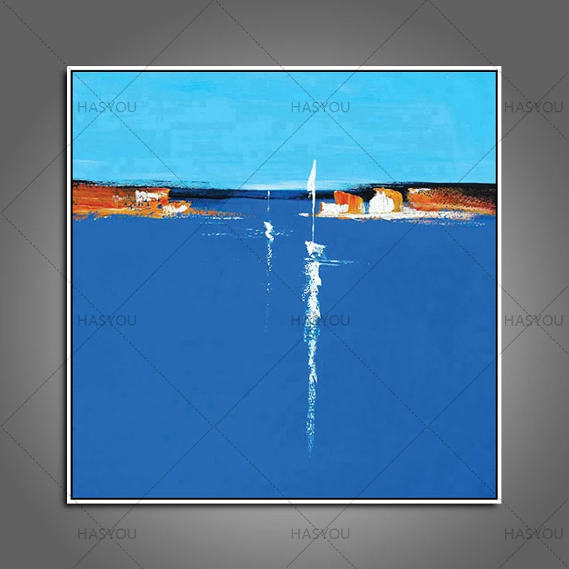 Modern Abstract Crazy Blue Sea landscape Oil Painting Handmade Wall Art on Canvas Wall Stickers Scenery Picture Home Decor Art