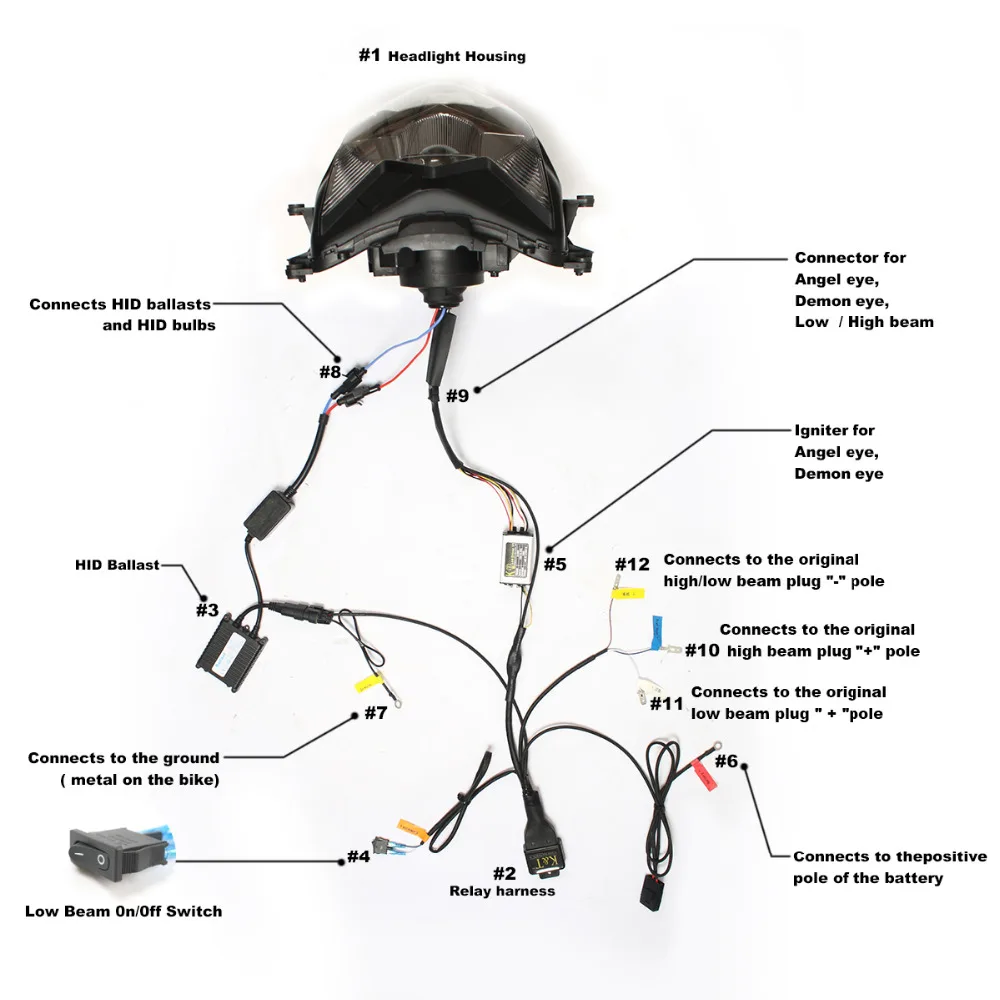 KT LED Headlight Assembly Motorcycle for Suzuki GSXR750 GSX-R750 2011-2021 Front Headlamp Completed