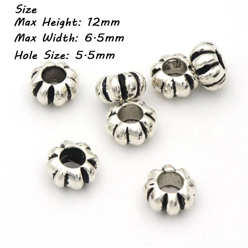 20pc Große Loch Europäischen Lose Spacer Metall Perlen Für Hand Schmuck Machen Diy Halskette Armband Zubehör Großhandel – Detail 10