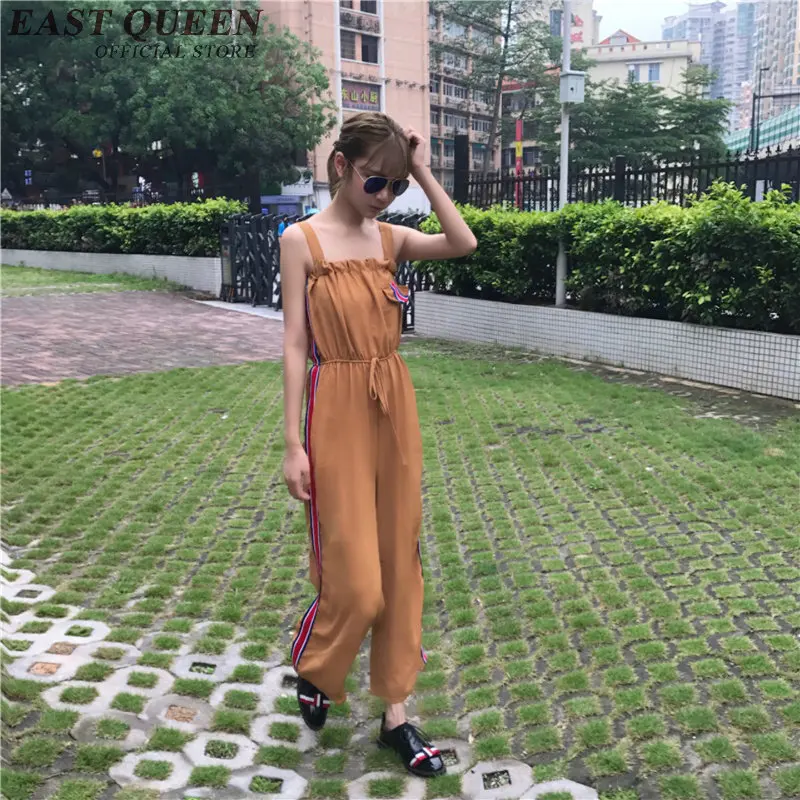 Nieuwe Collectie jumpsuit vrouwen zomer 2018 nieuwe koreaanse jumpsuits side striped enkellange jumpsuit vrouwen elegante NN0611 YQ