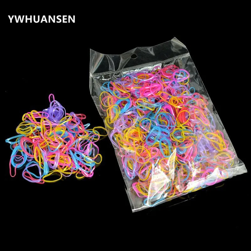 YWHUANSEN About 1000pcs/bag (small package) New Child Baby TPU Hair Holders Rubber Band Elastics Girl\'s Tie Gum Hair Accessories