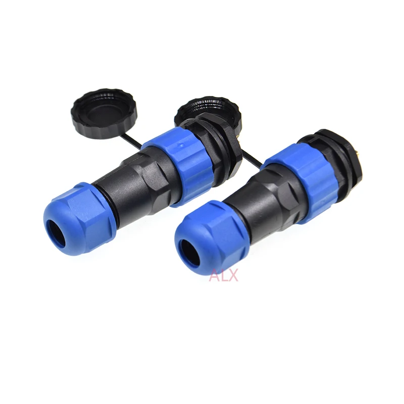 SP20 IP68 waterproof connector male plug & female socket 2/3/4/5/6/7/8/9 pin panel Mount wire cable connector aviation plug 2pin