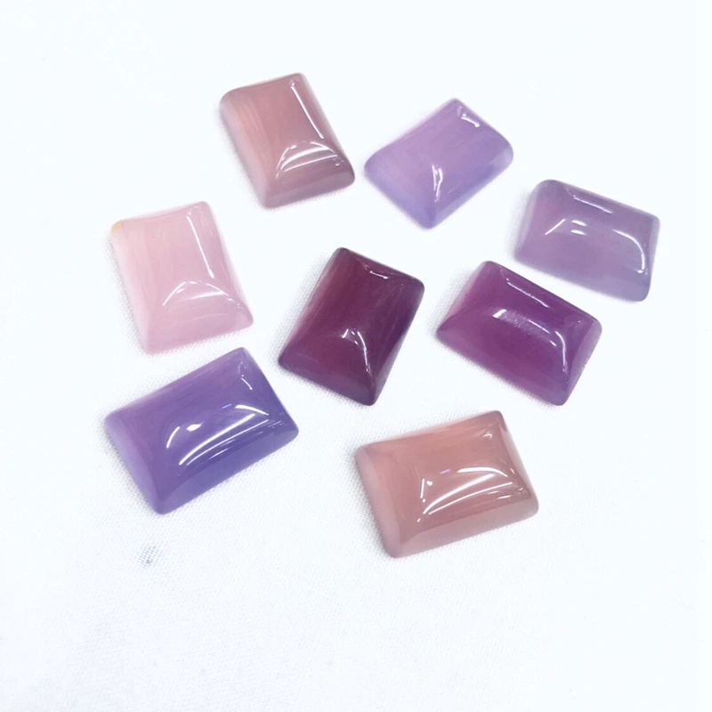 

Wholesale 20pcs Natural Purple Pink Agate Carnelian Beads Cabochon 12x16mm 13x18mm Rectangle Gem Cabochon Bead Jewelry making