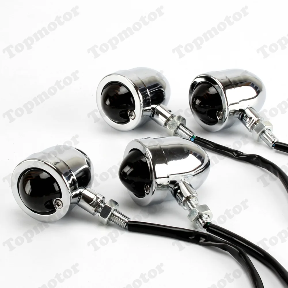 

4Pcs Chrome Motorcycle Turn Signal Indicator Light Lamp For Harley Yamaha Suzuki Honda CB650F YBR125 Sportster 883 Universal