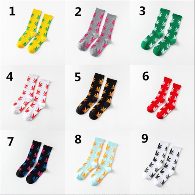 Moda Socmark Funny Socks Men Comfortable High Quality Cotton Happy Hemp Leaf Maple Casual Long Weed Crew Sock Dress Harajuku