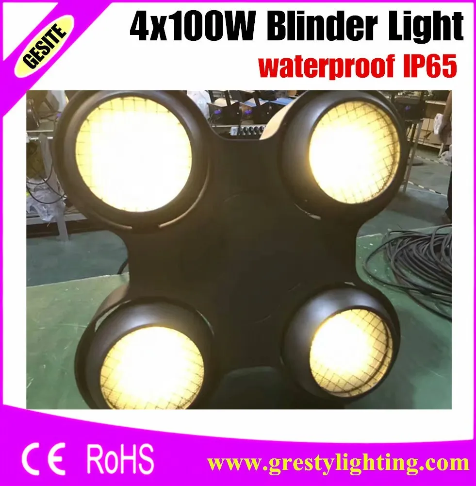 

4PCS/LOT Studio Blinder 4 Head 400W Warm white/ Cold white COB Audience LED Blinder Light DMX Stage Lighting IP65