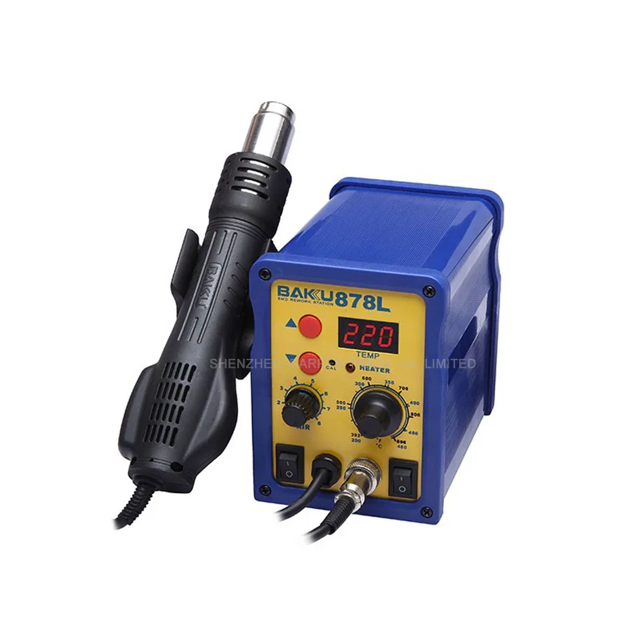 1pc BAKU 878L Hot Air Rework Station with Soldering Iron  with Heat Gun and english Manual LED Digital Display