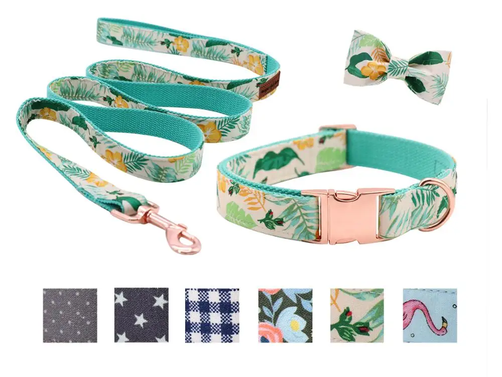 Unique Style Paws Dog or Cat Collar Summer Green Scent Pattern for Dogs and Cats