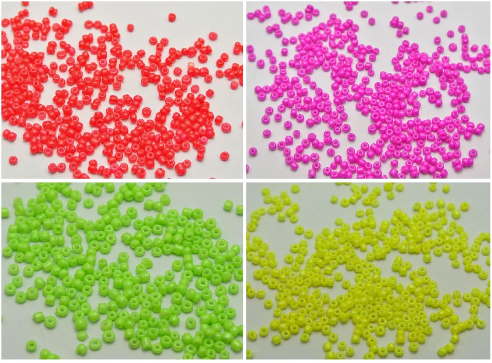 

5000 Neon Color Glass Opaque Seed Beads 2mm (10/0) + Storage Box Pick your Color