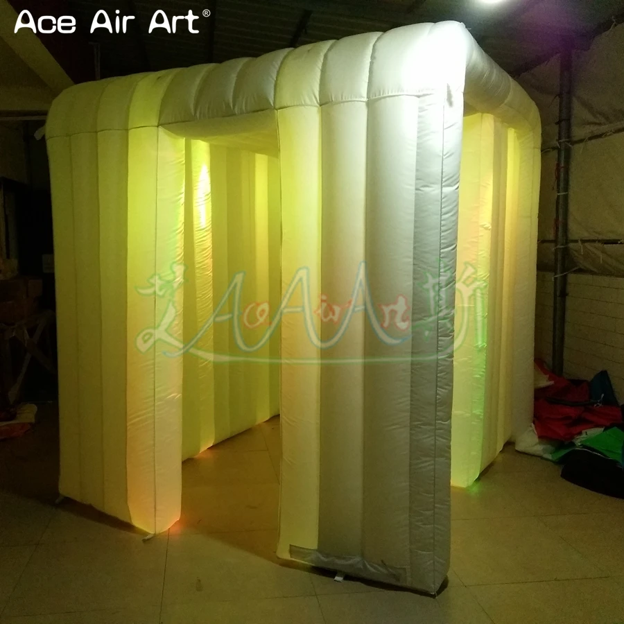 Nice and New Durable Led Spotlight Photo Booth Inflatable Photo Canopy Wedding Party Booth Props with 1 Door for Chile