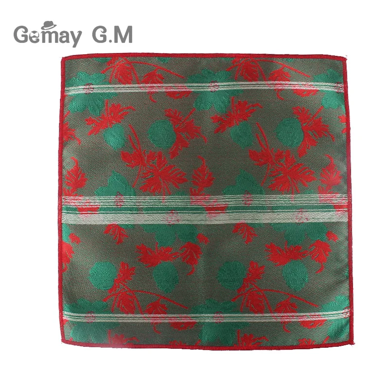 Floral Jacquard Men Pocket Square For Gift Vintage Hankies Wedding Pocket Towel Handkerchief For Men Suit Chest Towel 24 x 24 cm