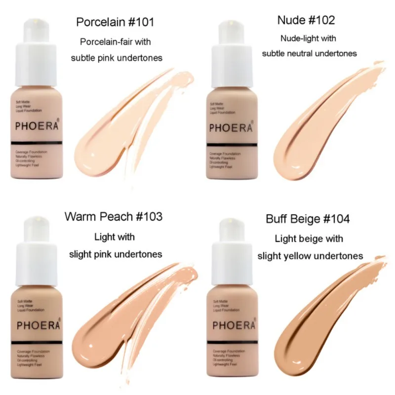 Liquid Foundation Face Primer Liquid Full Coverage Foundation Set with Makeup Sponge, Soft Matte Long Wear Oil Control Concealer