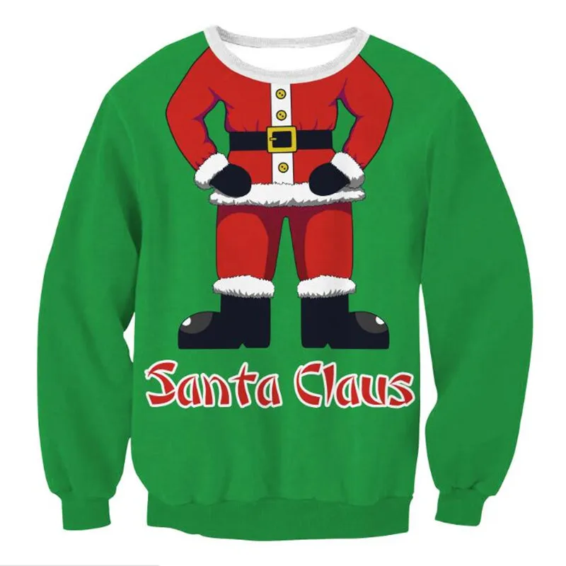 New Unisex Men Women 2024 Ugly Christmas Sweater For Holidays Santa Elf Christmas Printed Novelty Autumn Winter Blouses Clothing