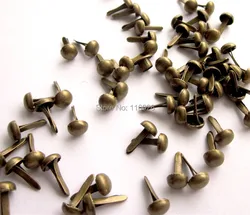 500 개/몫 골동품 황동 미니 diy 금속 네일 brads dia 4.5mm 도금 철 고정 embellishments