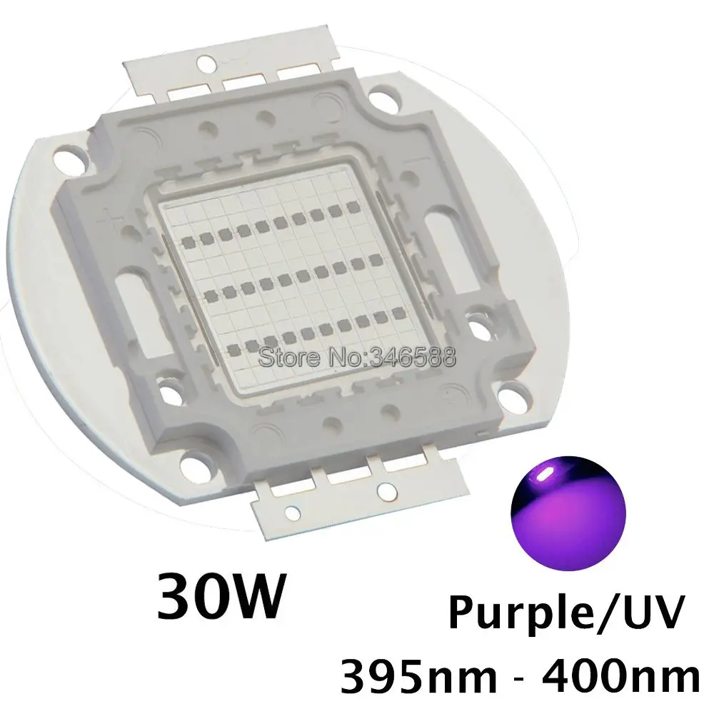 

30W Ultra Violet UV High Power Light Chip 365nm-370NM,380nm-385nm,395-405nm,420nm-425nm DIY COB Light Source Epileds 42Mil