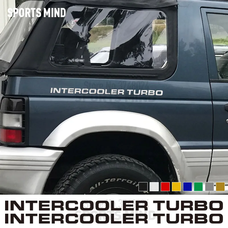 3 Pairs Intercooler Turbo Car Sticker Decal Automobiles Car Styling For Mitsubishi Pajero Montero Side MK2 V20 Car Accessories