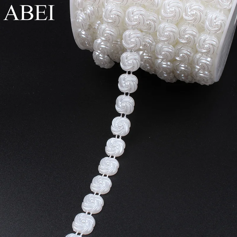 

1 см, 2 ярда, пластиковая лента с цветами розы для свадебного торжества, украшение из бисера, кружевная отделка, аксессуары для одежды ручной работы