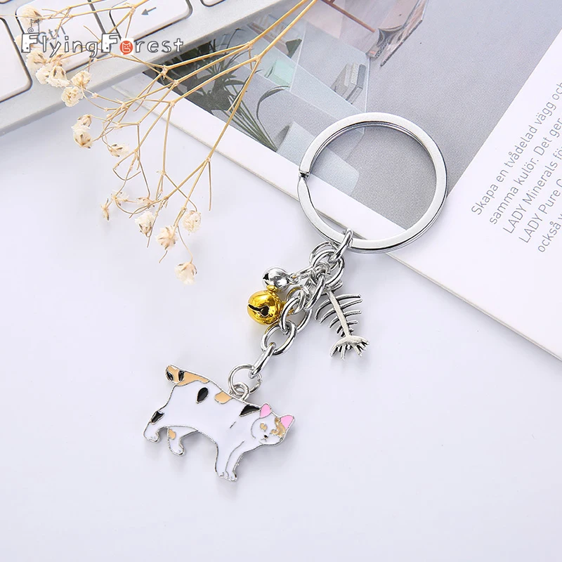 Cute Cat Anima Keychain Fashion Couple Key chain Metal Gift For Men And Women Trendy Car Key Ring Pet Jewelry