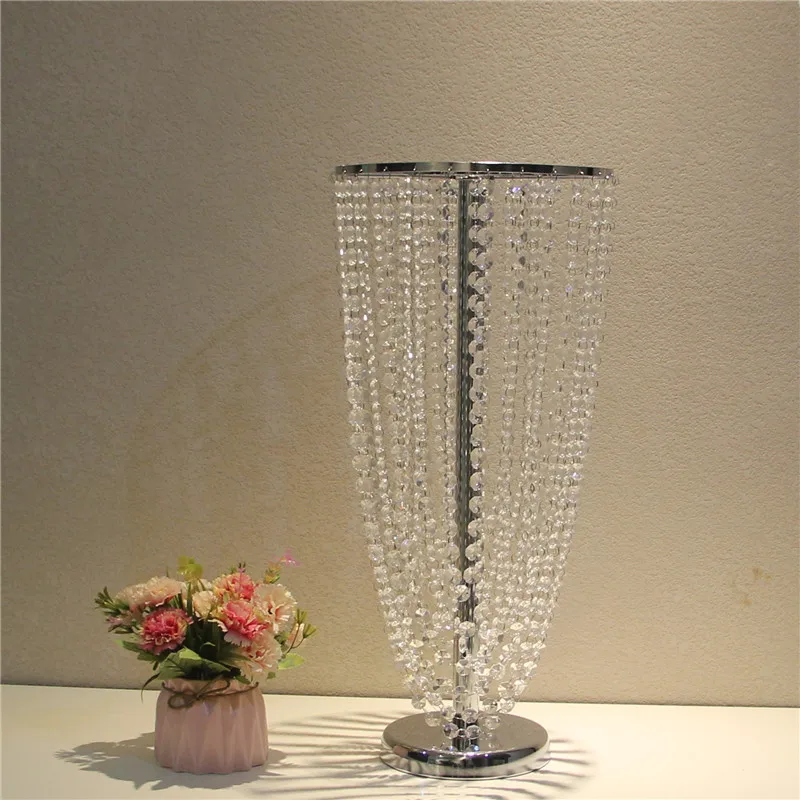 

Free shipping 53 CM(H) Wedding Crystal Pillar Table Centerpiece Flower Stand Wedding Props