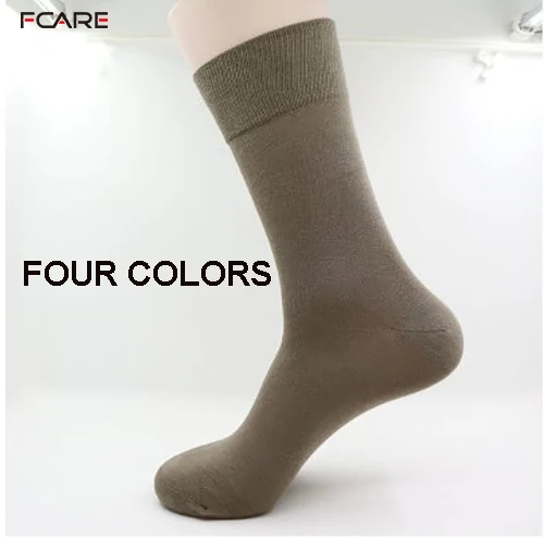 Fcare 10PCS=5 pairs black, khaki, dark gray, brown 43-46 bamboo fiber long leg socks bamboo men dress business socks calcetines