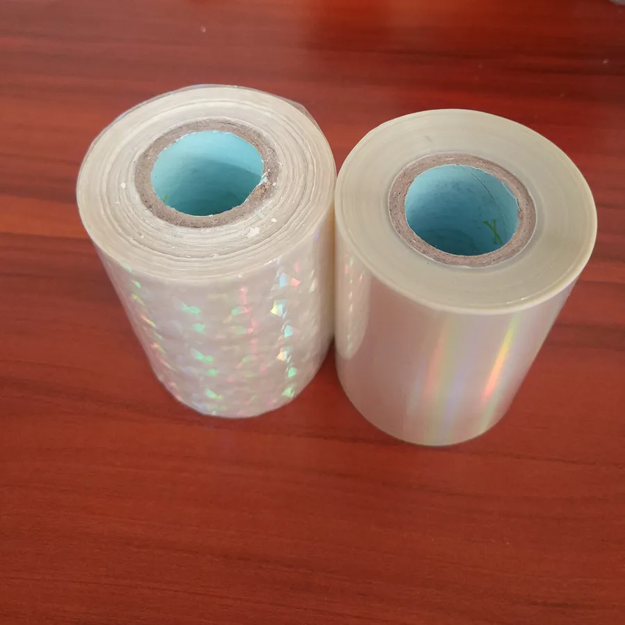 Two rolls Transparent holographic foil Hot stamping foil hot press on paper or plastic 8cm x120m heat stamping film