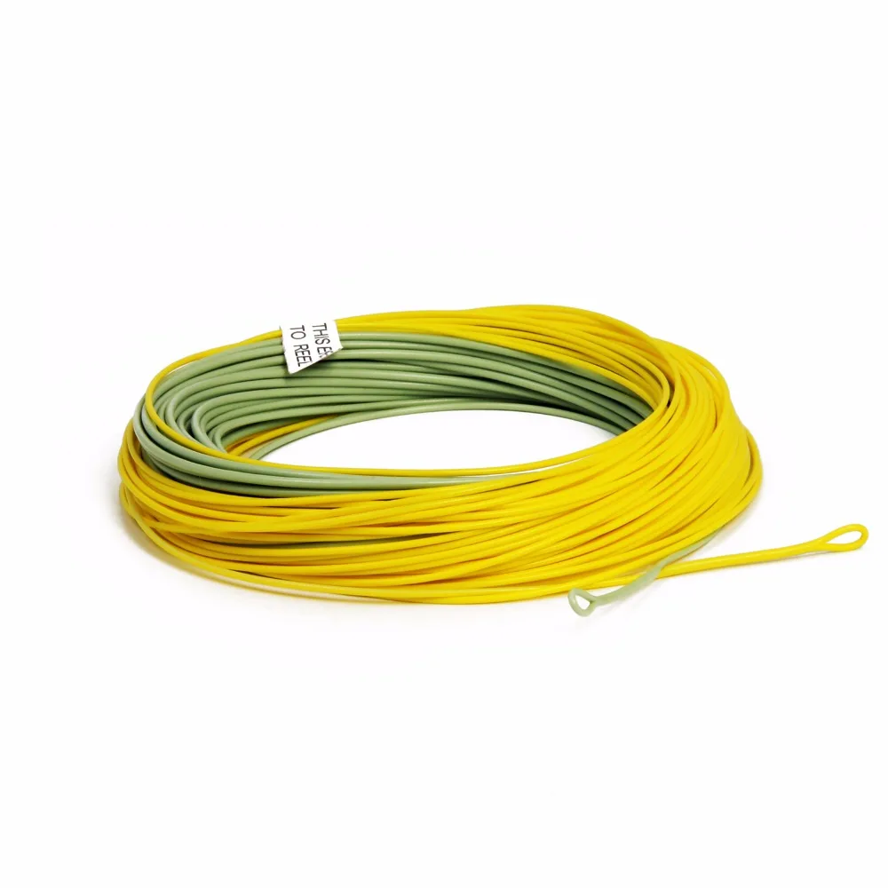 Angler Dream Fishing Tools Gold Floating Fly Line, WF2F 3F 4F 5F 6F 7F 8F 9F 100FT Fly Fishing Line With Two Welded Loops