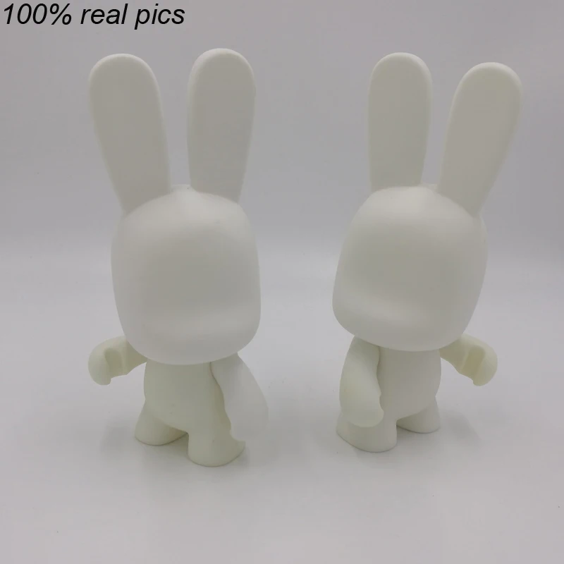 New Arrival 7inch Long Ear Kidrobot Rabbit PVC Doll DIY Paint Blank White Vinyl Toy In Opp Bag