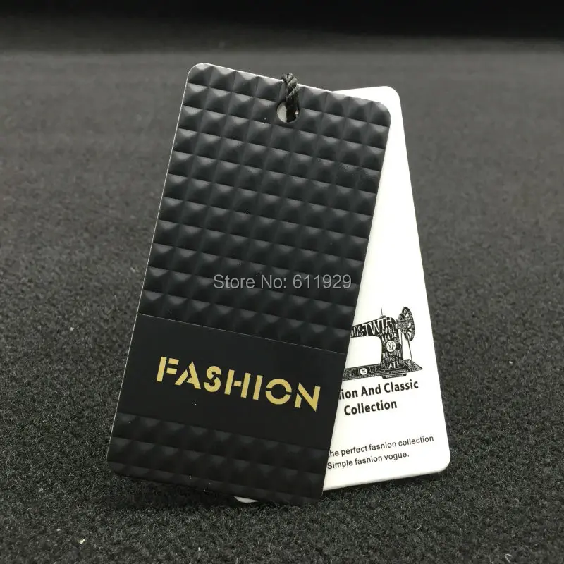 Customized clothing embossed logo tags/garment paper tag printing/clothing label/main label printing/logo 1000 pcs a lot