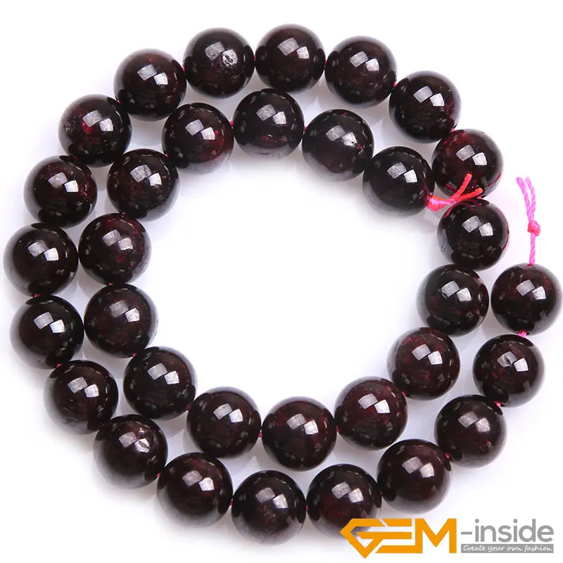 Natural Gems Stone Dark Red Garnet Round Beads For Jewelry Making Strand 15 \