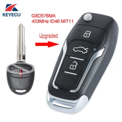 KEYECU Replacement Upgraded Flip Remote Car Key Fob 433MHz ID46 for Mitsubishi Outlander 2006 - 2015 FCC ID: OUCG8D-576M-A