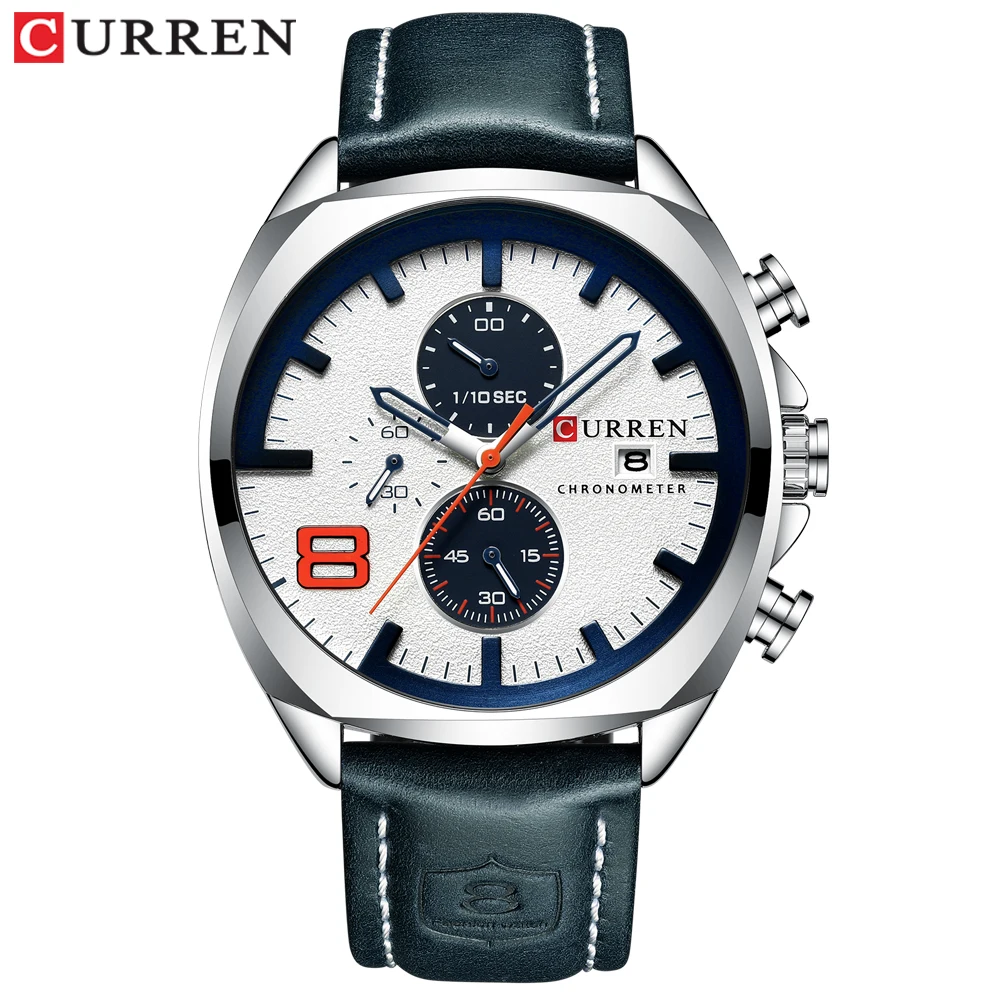 Curren 2019 Fashion Heren Sport Horloge Mannen Analoge Quartz Horloges Waterdicht Datum Militaire Multifunctionele Horloges Mannen Klok