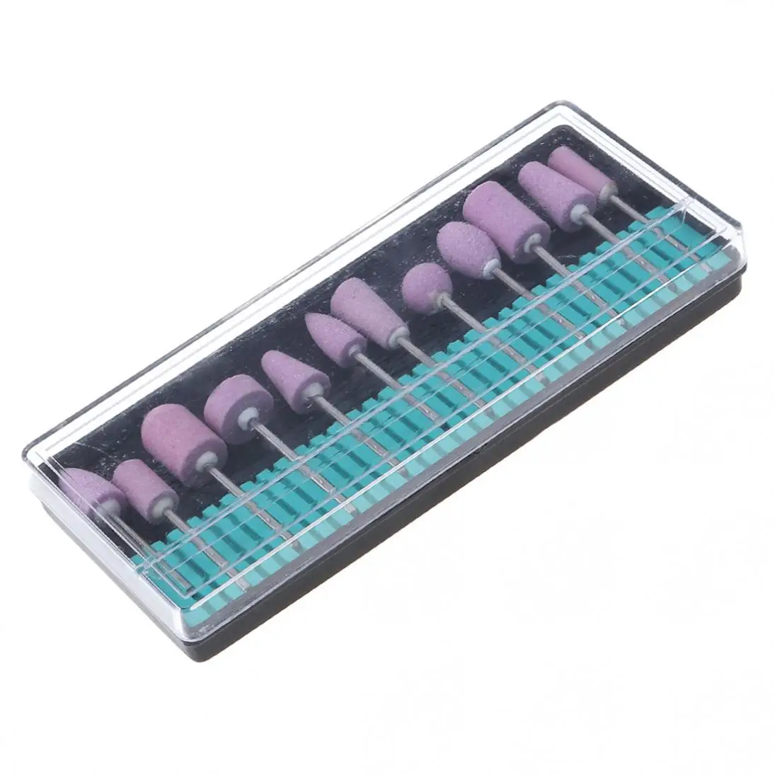 

12pcs/lot Stainless Steel Electric Manicure Head Ceramic Nail Bits with Plastic Box and Various Shapes for Manicure Pedicure