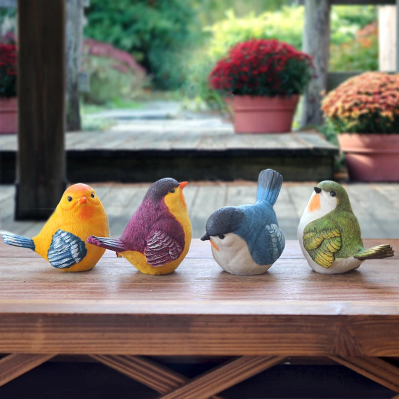 Resin Bird Crafts, Creative Furnishing Articles, Cute Figurines and Miniatures, Fairy Garden Ornaments, Home Decor Gifts