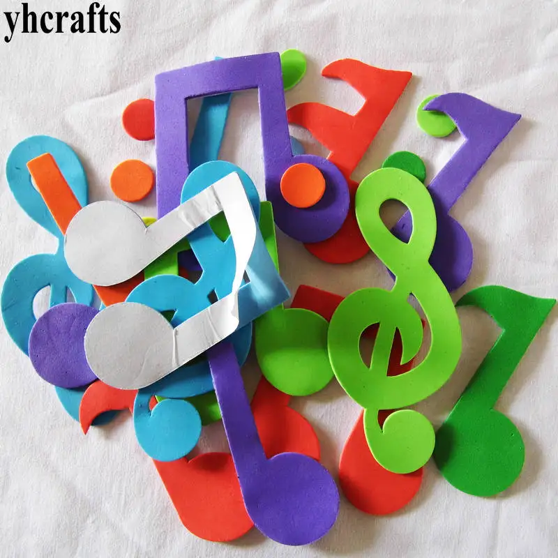 50PCS Music note foam stickers Baby room decoration Early learning educational toys Kindergarten craft diy toy musical notation