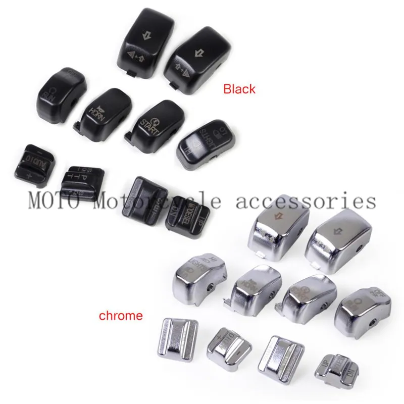 10Pcs/Lot Motorcycle Hand Controls Housing Switch Cover Button Cap Kit For Harley Dyna Road King Electra Glide 1996-2011 2010